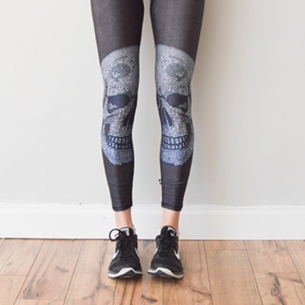Terez Crystal Skull athleisure athletic legging
